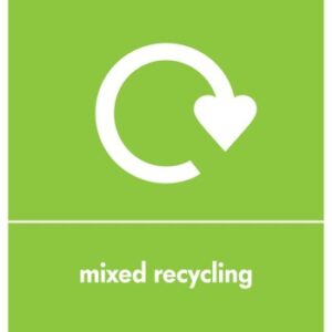 Recycling Sticker English - Lime - MIXED RECYCLING
