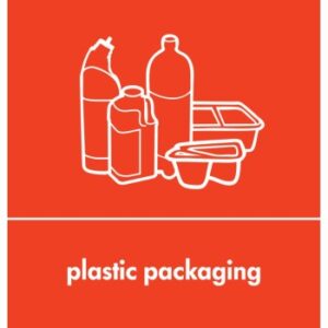 Recycling Sticker English - Red - PLASTIC PACKAGING