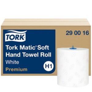 290016 Tork Matic (H1) 2-Ply Ultra Soft White Hand Towel Rolls 100m (1x6)