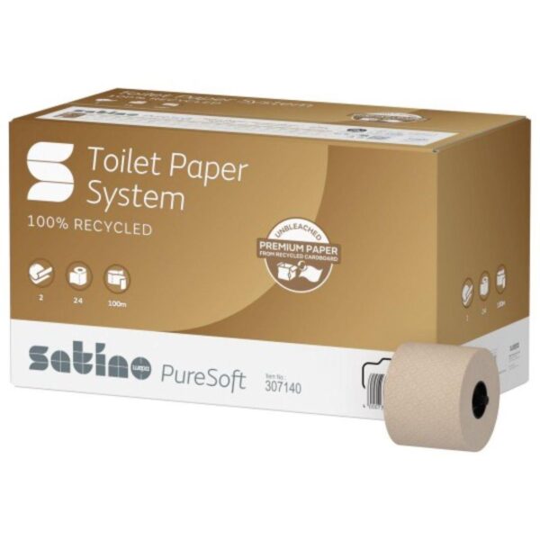 Satino JT3 2-Ply PureSoft BROWN TwinMatic System T/Rolls 100m (1x24)