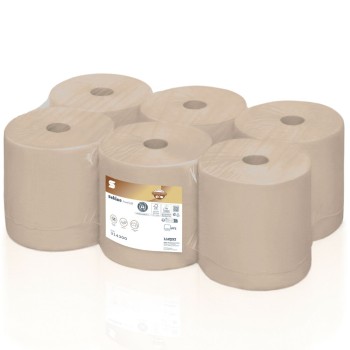 314300 Satino PT1 2-Ply BROWN PureSoft Hand Towel Rolls 170m (1x6)