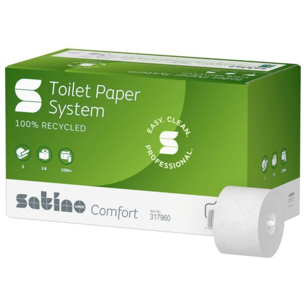 317960 Satino JT3 2-Ply Comfort TwinMatic System Toilet Rolls 100m (1x24)