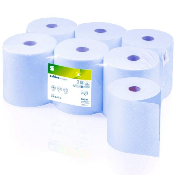 Satino PT1 2-Ply Comfort Hand Towel Rolls BLUE 180m (1x6)