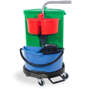 NC1R Compact Carousel Trolley – 70L Bin & Mop Bucket & Caddy