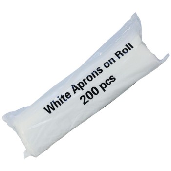 Premium (16mu) WHITE Aprons on a Roll (27x42") (Roll 200)