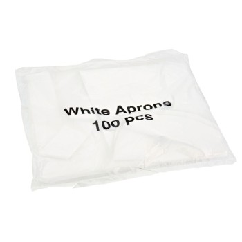 Medium (11mu) Flat Pack Aprons WHITE (27x42") (1x100)