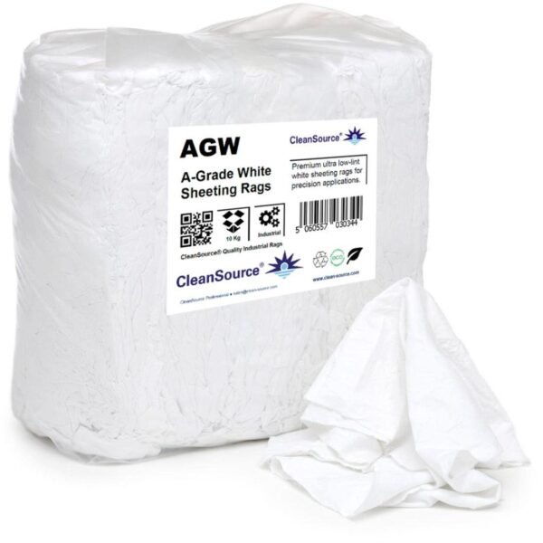 CleanSource® A-GRADE WHITE COTTON SHEETING RAGS