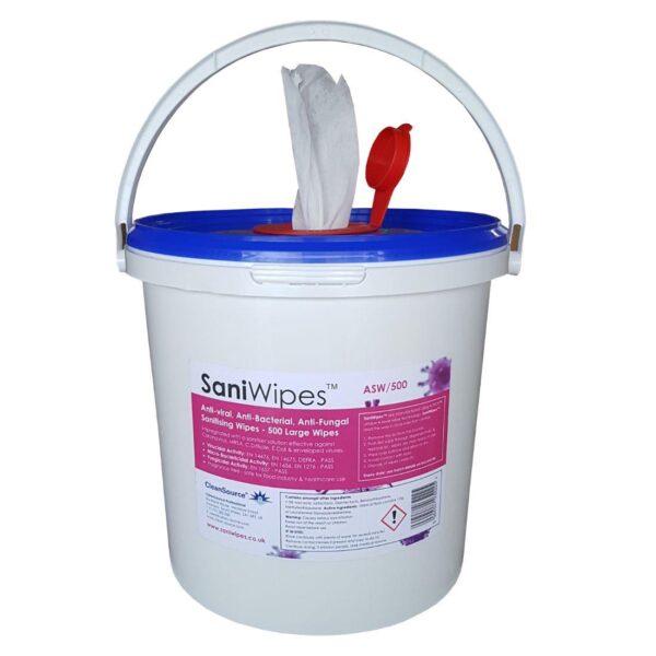 ASW500 SaniWipes - Heavy duty surface wipes (Bucket 500)