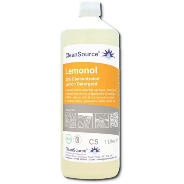 C5.1L CleanSource® LEMONOL 20% Washing-Up Liquid-1L