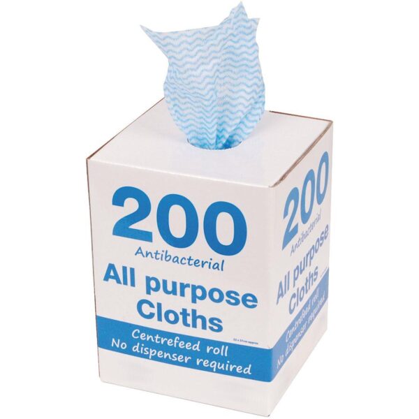 (22x37cm) Non-Woven Wiper Roll in box - Blue (1x200)