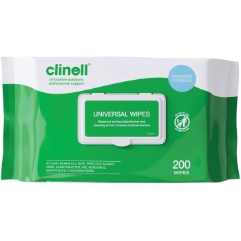 CLUW200 Clinell Universal Sanitising Wipes (Pack 200)