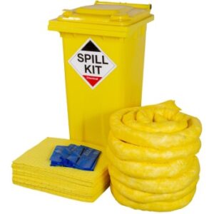 Chemical - 120L Spill Kit - Yellow Wheelie Bin