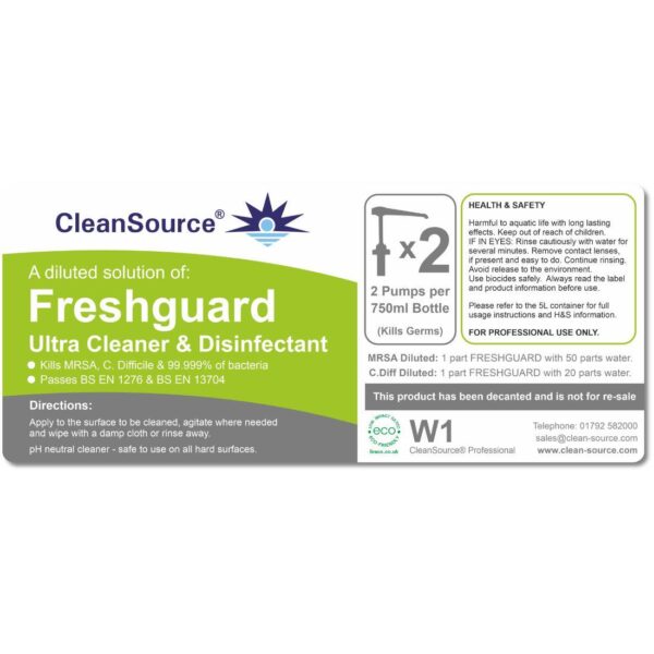 DCL-W1 Decanting Trigger Bottle Labels (for FRESHGUARD) - 250