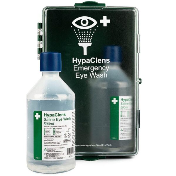 2x500ml Sterile Eye Wash in Wall Mounted Cabinet
