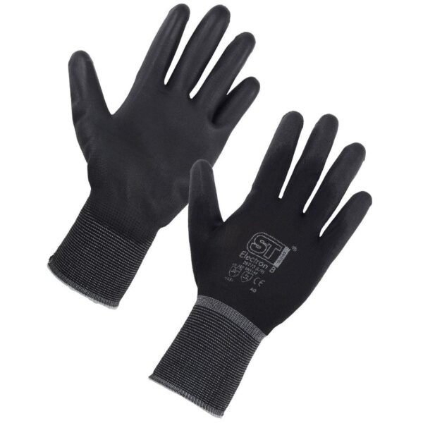ELECTRON PU Coated Gloves Black - Pair (9) (L)