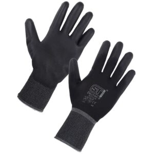 ELECTRON PU Coated Gloves Black - Pair (8) (M)