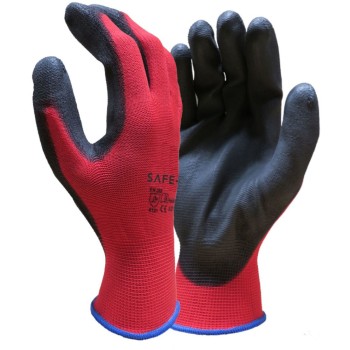 EC9RD-L ELECTRON PU Coated Gloves Red - Pair (9) (L)