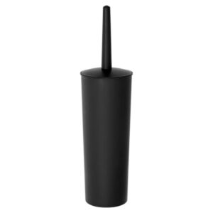 Designer Fully Enclosed Toilet Brush Set - Black