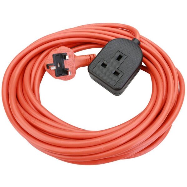 Trailing Cable Extension Lead Orange 10 METRE 1.5MM 3 CORE