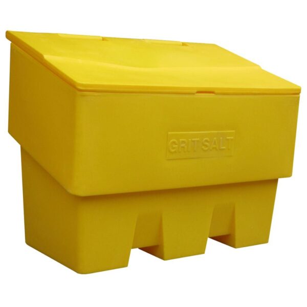 Bison 400L / 14 Cu. Ft. Grit Bin - Yellow Base / Yellow Lid