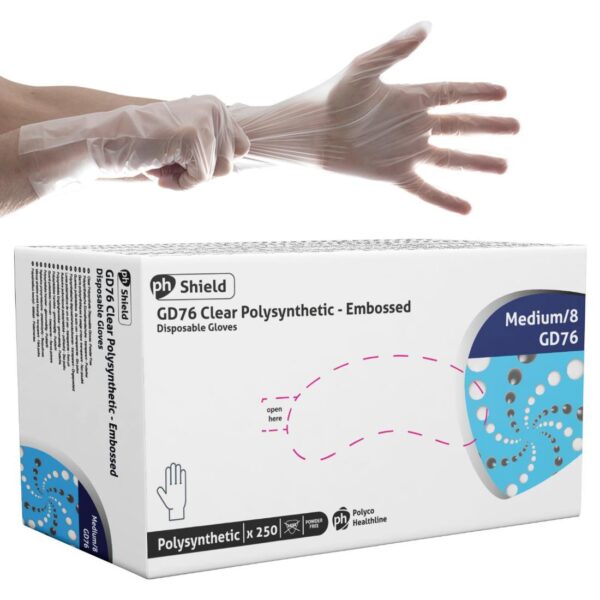 GD76L Powder Free Polysynthetic Gloves - Large (1x250)