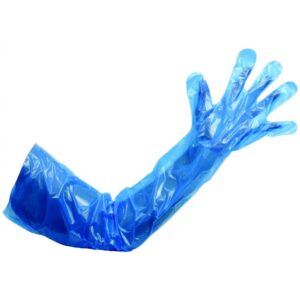 GL2950 BLUE PF Extra Long Polythene Gauntlet Gloves (1x100)