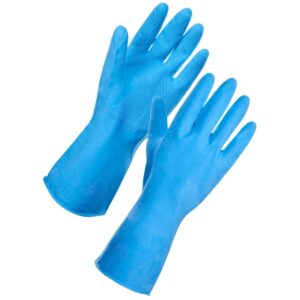GR03-B-L Blue Rubber Gloves (L) - Pair