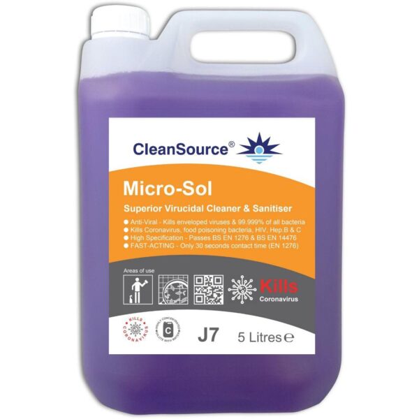CleanSource® MICRO-SOL Virucidal Clnr & Sanitiser -5L