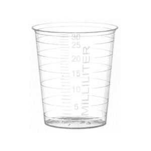 30ml Clear Plastic Medicine Pots / Medicine Measures (1x80)