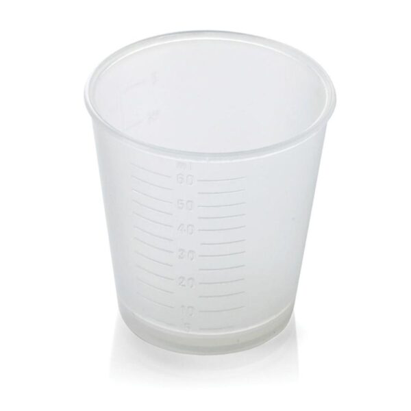 MEDPOT60ML 60ml Clear Plastic Medicine Pots / Medicine Measures (1x100)