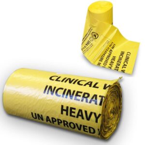 MVN333 80L 8Kg UN Yellow Clinical Waste Bag (Roll 25) 18x35x39"