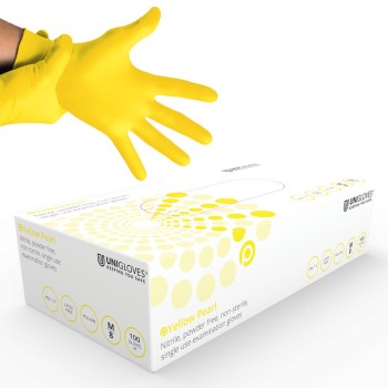 P/F Yellow Nitrile Gloves - Sml (1x100)