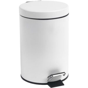 PED12WH 12 Litre White Metal Pedal Bin