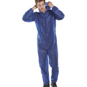 Coverall Suit With Hood (Blue) Small