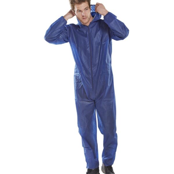 Coverall Suit With Hood (Blue) Small