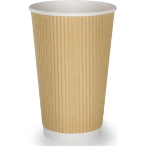 PHC16KR 16oz KRAFT Ripple Paper Hot Cups 20x25 (1x500)