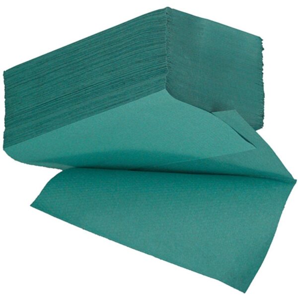 PHT220 Perola® V-Fold Green Hand Towels 1-Ply (w24.5x21cm) 38gsm (1x3600)