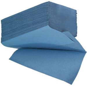 Perola® V-Fold Blue Hand Towels 1-Ply (w24.5x21cm) 38gsm (1x3600)