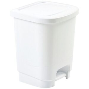 PLPED08WH 8L White Plastic Pedal Bin