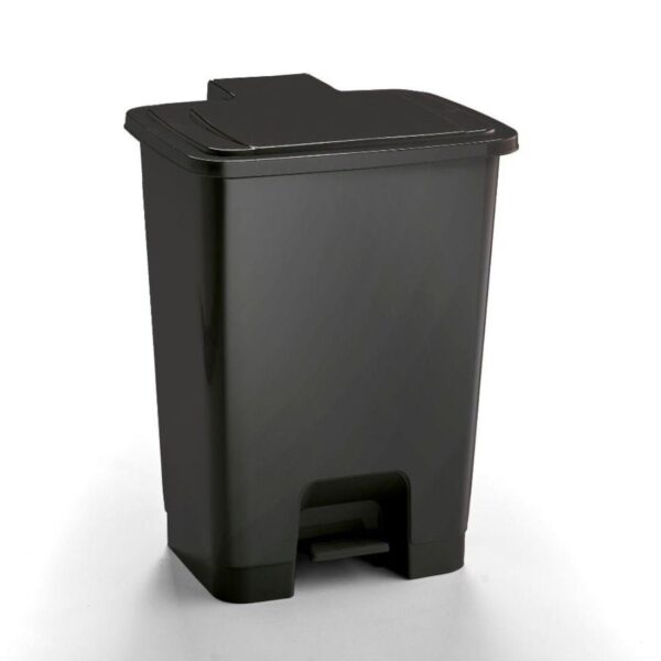 15L Plastic Pedal Bin - Black