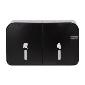 Perola® OneLeaf™ DUO Twin Toilet Roll Dispenser Black