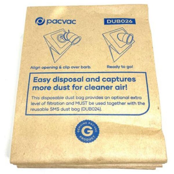 PV-DUB026 Pacvac VELO Paper Dust Bags (Pack 10)