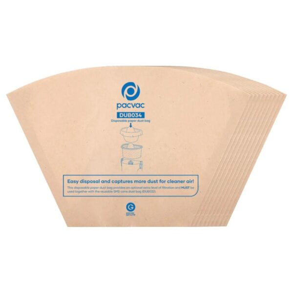 PV-DUB034 Pacvac VELO Disposable Paper Dust Bag 2.5L (Pack of 10)