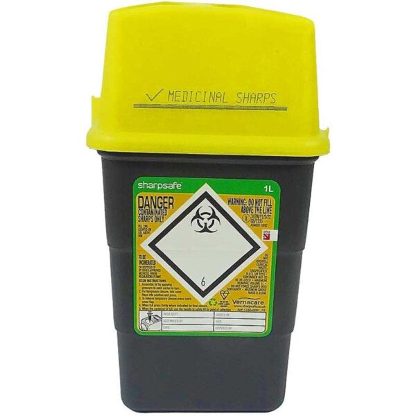 1 Litre Yellow Sharps Bin