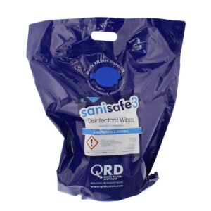 QRD1000 SaniSafe3 23gsm Blue Wipes 200x200mm (1000 Sheet QRD Bag) (1x1000)