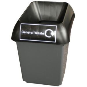 Bison 30L Recycling Bin / Black Lid