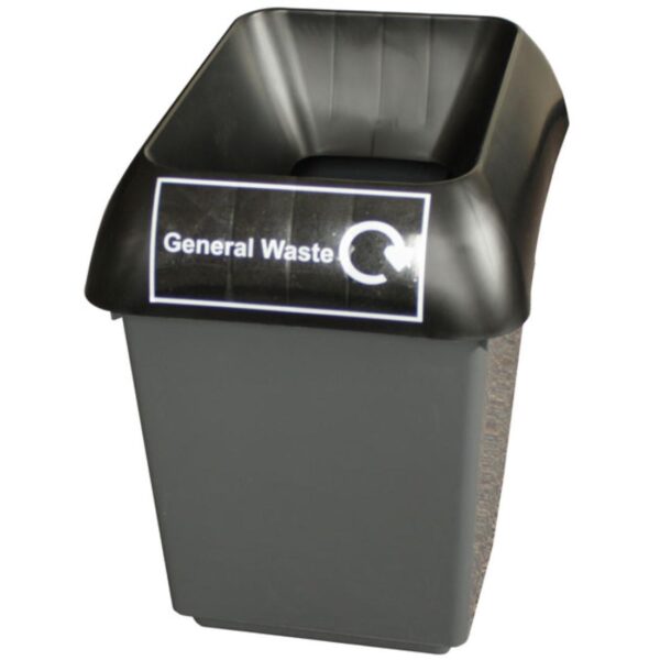 Bison 30L Recycling Bin / Black Lid