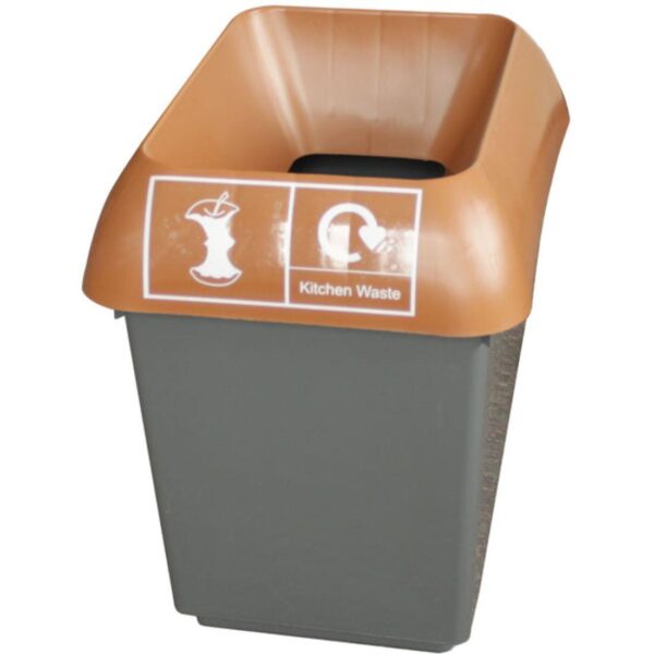 Bison 30L Recycling Bin / Brown Lid