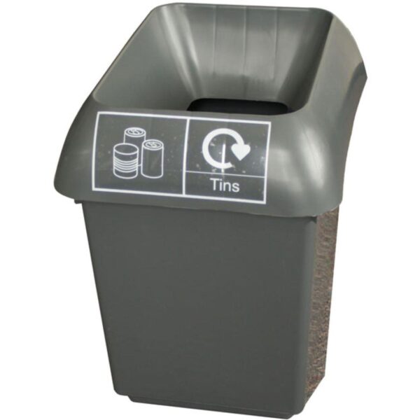 Bison 30L Recycling Bin / Dark Grey Lid