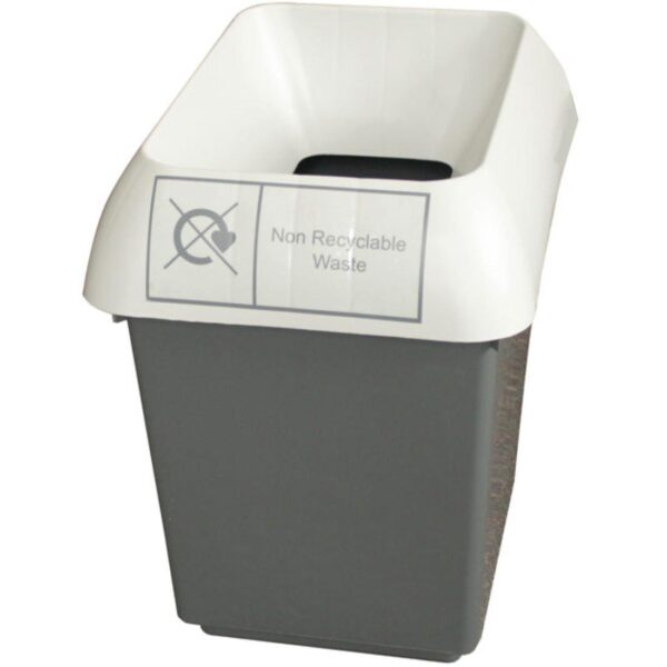 Bison 30L Recycling Bin / Light Grey Lid